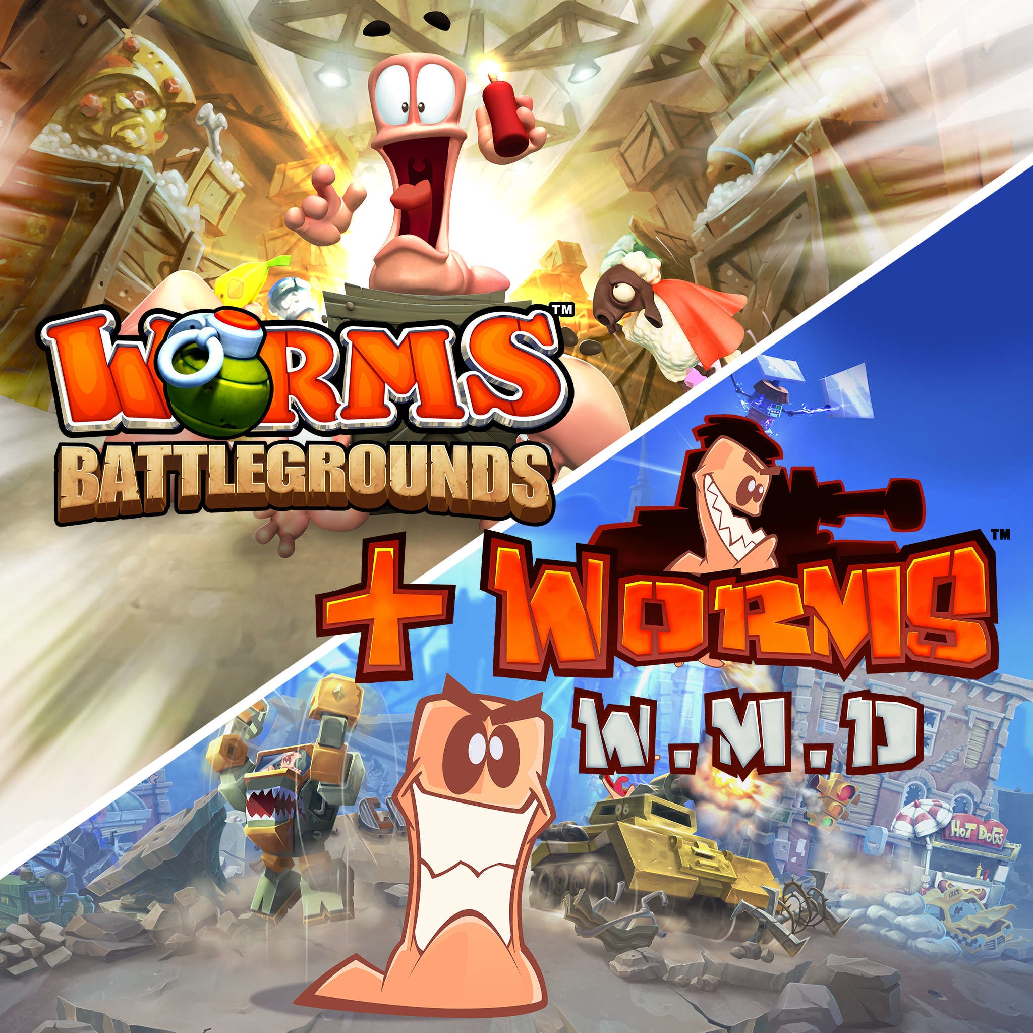 Купить Worms Battlegrounds + Worms W.M.D для PS4/PS5 П2 П3 дёшево