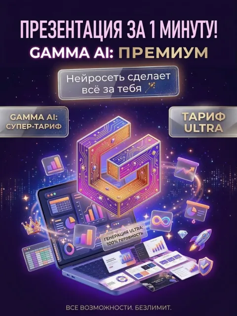 Gamma AI 1 месяц - На свой аккаунт