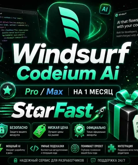 Codeium Windsurf Pro 1 месяц - На свой аккаунт