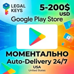 5-200$ Google Play Store USD США USA United States МОМЕНТАЛЬНО