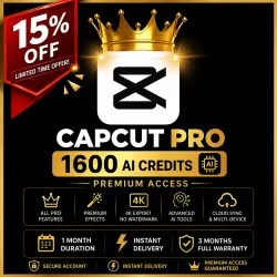 CapCut Pro Premium + 1600 кредитов ИИ | 1 месяц | Готовый к использованию аккаунт