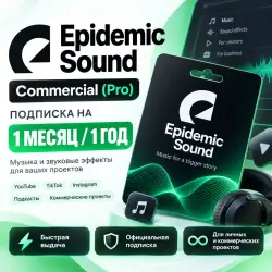 Epidemic Sound Commercial (Pro) - подписка на 1 месяц / 1 год